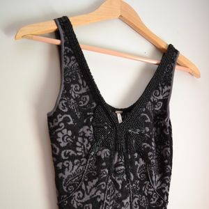 • FREE PEOPLE EMBELLISHED KNIT DRESS •